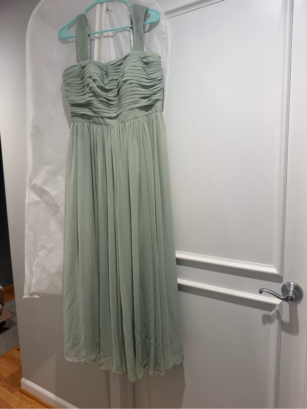 Weddington Way Mint Green Chiffon Lined Bridesmaid Dress Sz 14